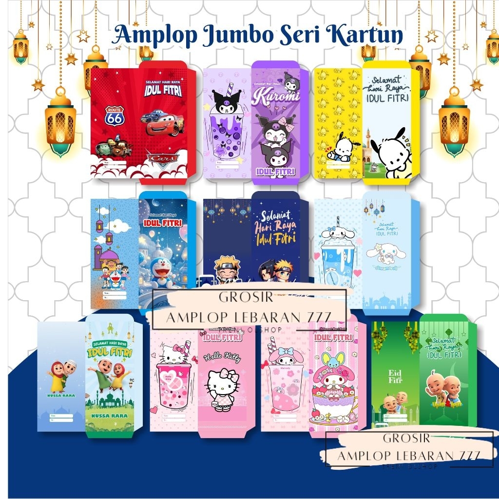 

Amplop Lebaran Jumbo kartun isi 500 lembar