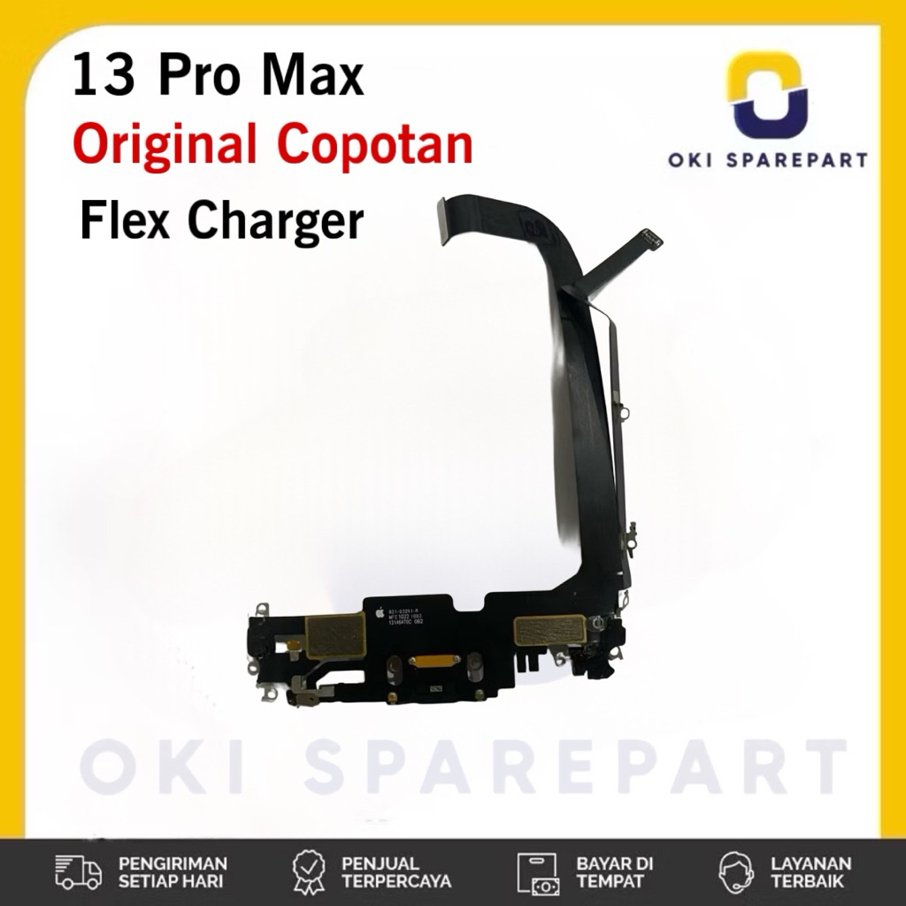 Flexsibel Charger Mic Telvon Iphone 13 Pro Max Original Copotan