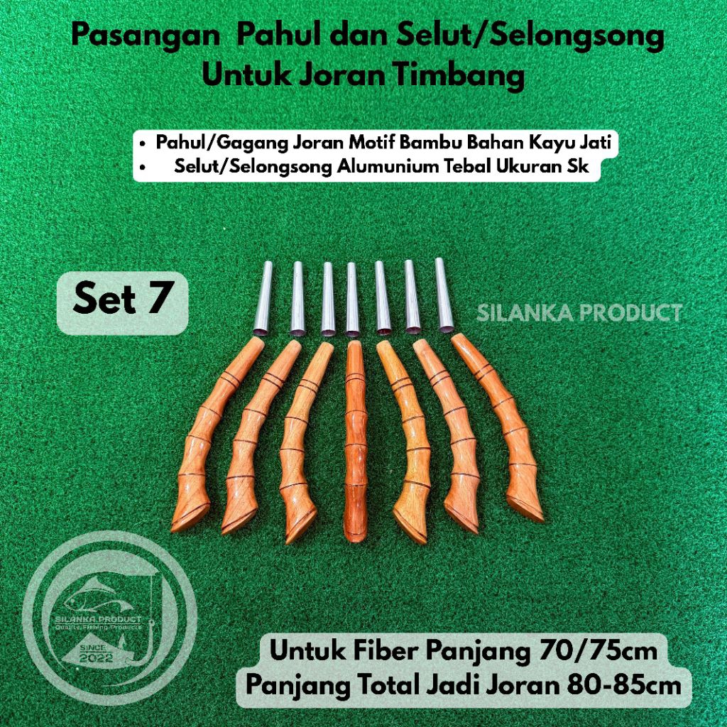 Sepasang Pahul dan Selut Untuk Joran Timbang / Pahul motif bambu /jerpon 80 cm