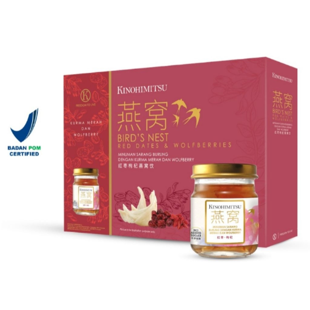 Kinohimitsu Bird Nest Red Dates Wolfberries - 6 botol @75ml