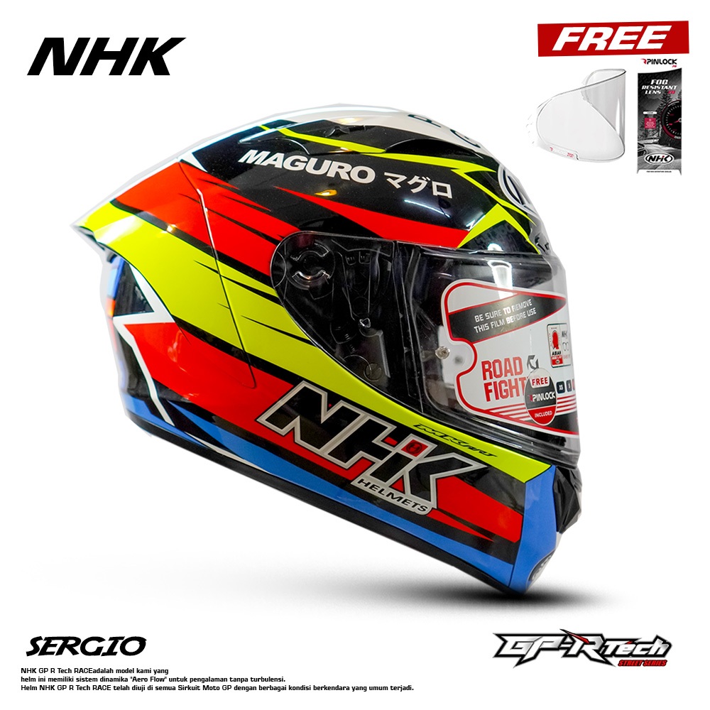 HELM NHK GPR TECH STREET SERGIO GARCIA GP-R FULL FACE HELMET ORIGINAL SNI NEW TERBARU