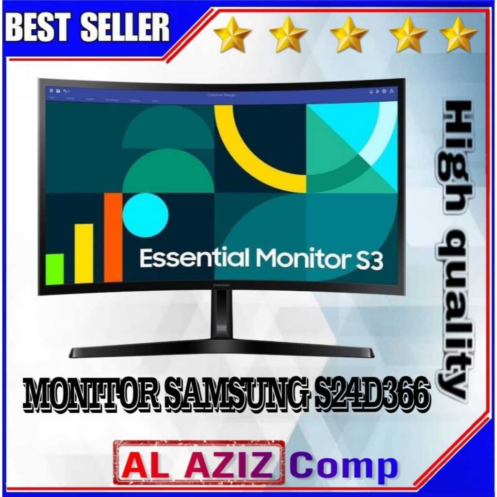 Monitor Led Samsung S24D366 Curve - 24 Inch PC Komputer - PLS VGA HDMI