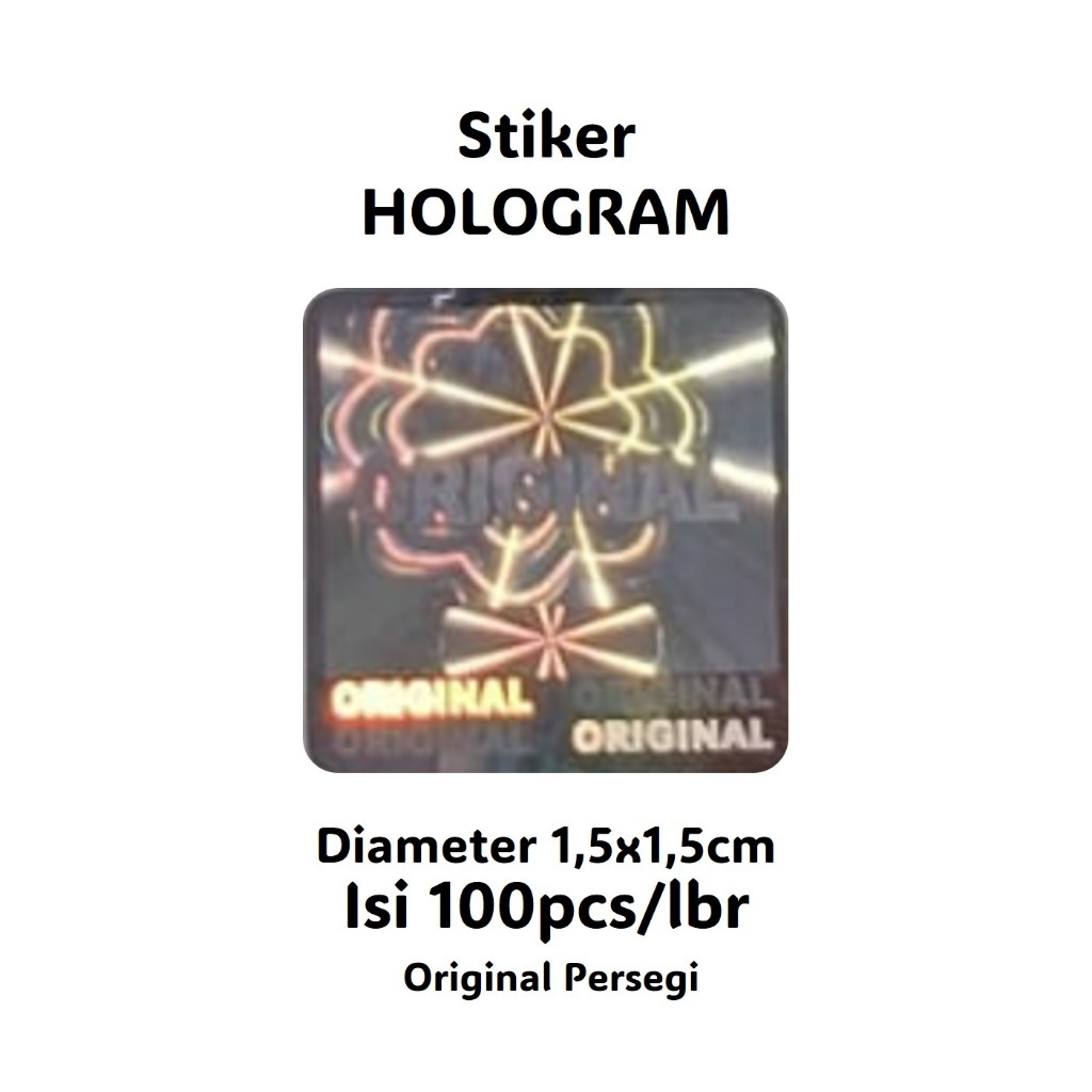 

Stierk Hologram Persegi Ukuran 1,5cmx1,5cm Stiker Security Seal isi 100pcs/lbr