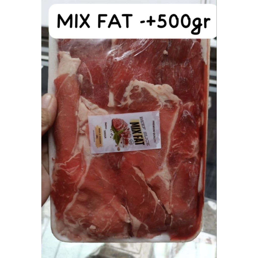 

mix fat daging sapi slice enak halal