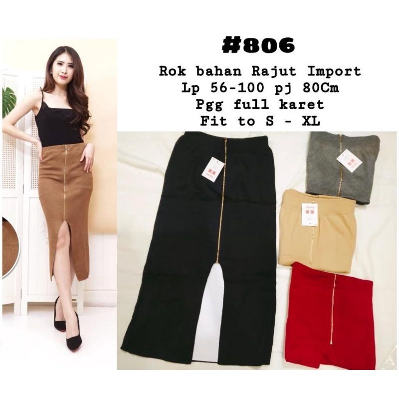 MS 806 rok rajut Span import pencil skirt / PENCIL KNIIT SKIRT