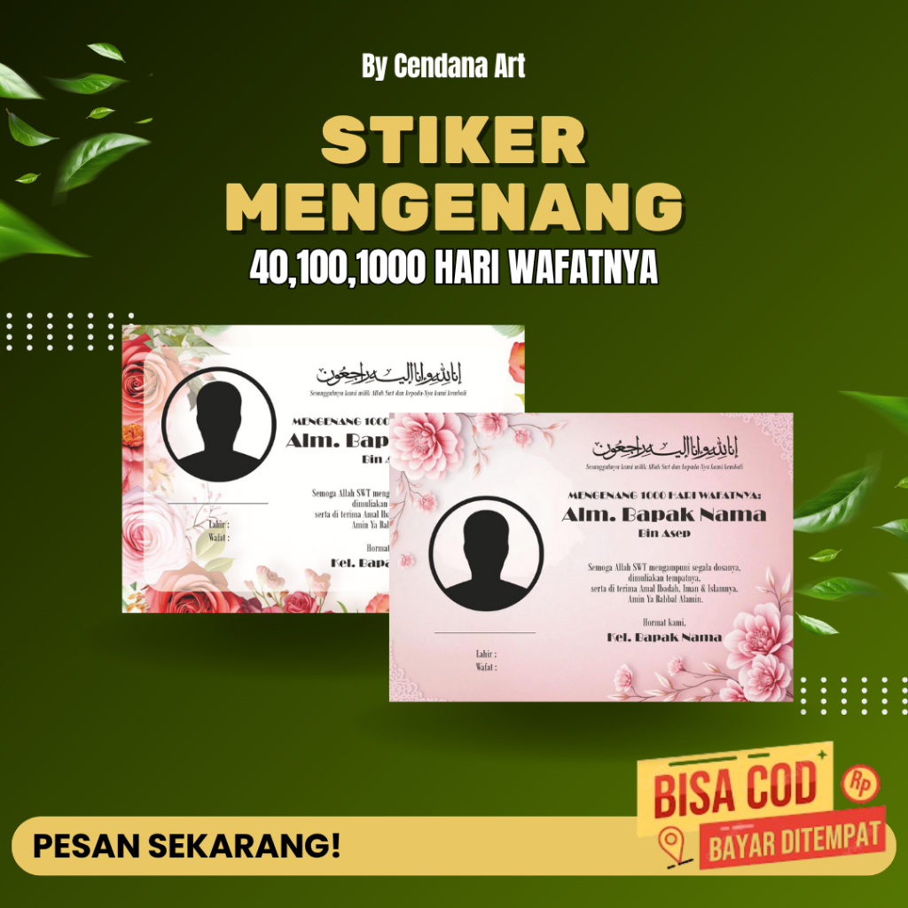

cetak stiker mengenang wafatnya, stiker tahlil, stiker mengenang 40/100/1000 hari wafaynya