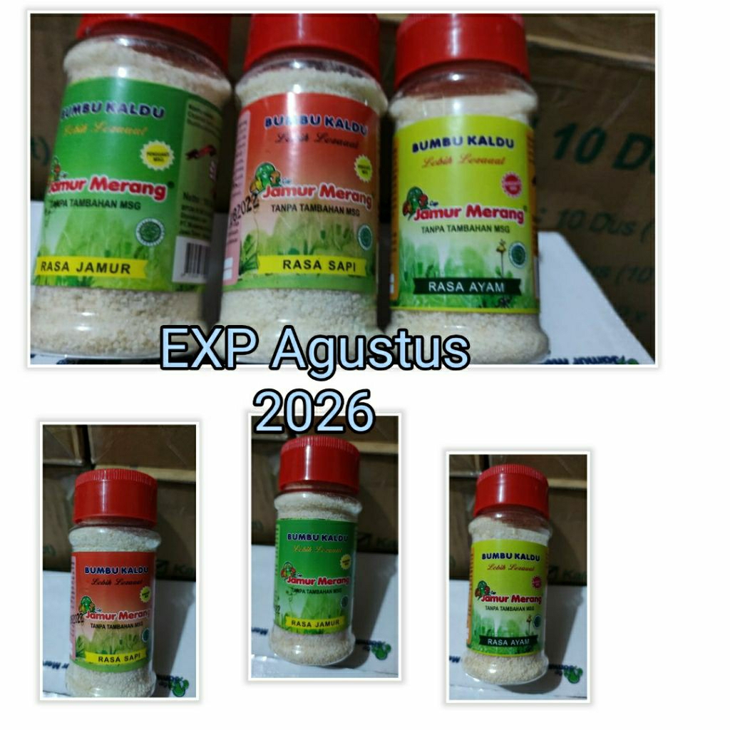 

kaldu alami jamur merang kemasan botol isi 100 gr