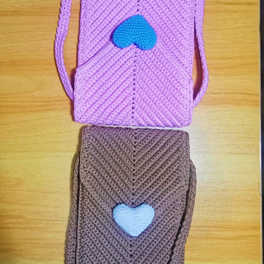 Tas Slempang HP Rajut, Tas HP Simple, Tas HP Rajut Murah, Tas HP Kekinian, Tas HP Cantik