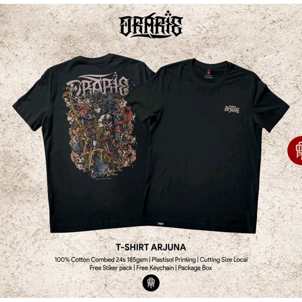 orarie kaos arjuna katun hitam 24s soft