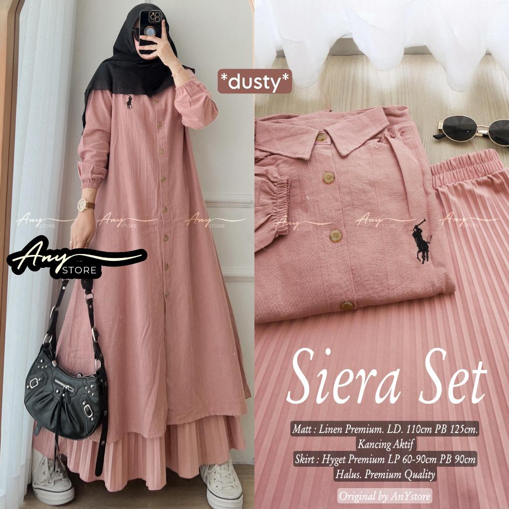 Baju Setelan Polos Linen Ld 110 Premium Cantik One Set Rok
