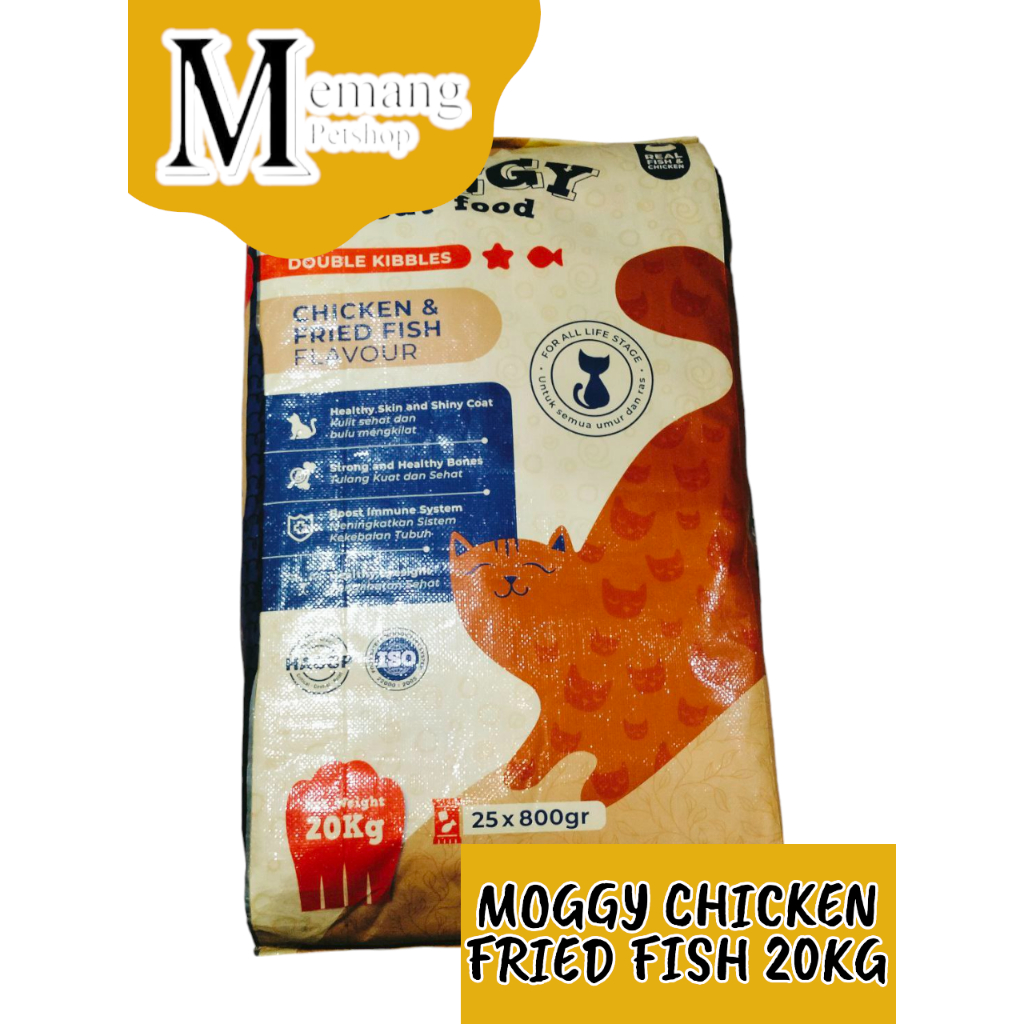 Moggy Cat 20Kg - Chicken Fried Fish - Makanan Kucing - Kitten Food