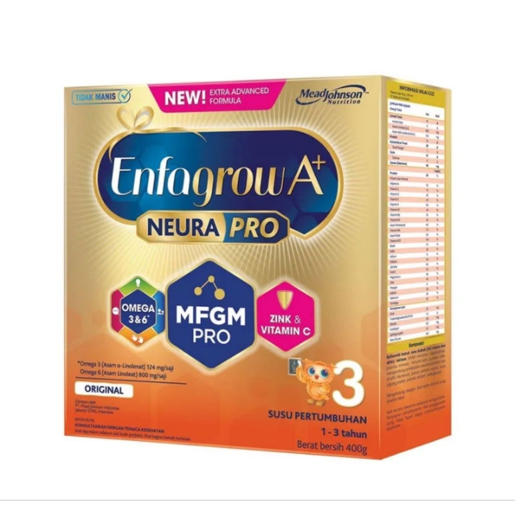 

Enfagrow A+ Neurapro 1-3 Susu Bubuk Pertumbuhan Anak Plain 400g