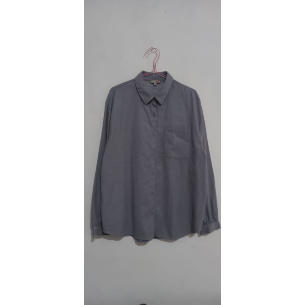 [PROMO] Kemeja Premium SPAO Brand LD Besar Bahan Tebal PREMIUM Abu-abu Tag Wash Original