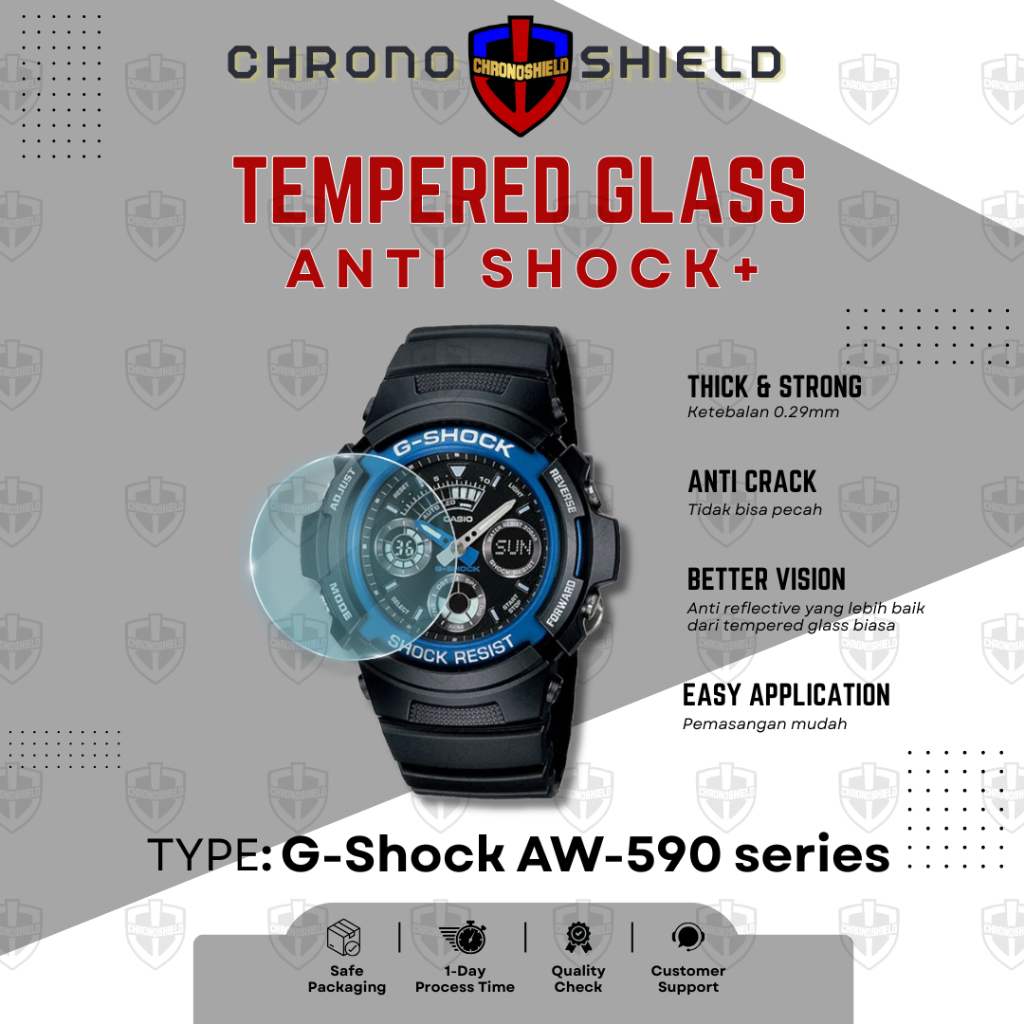 Anti Gores G-Shock AW590 AW591 AW 590 591 Tempered Glass