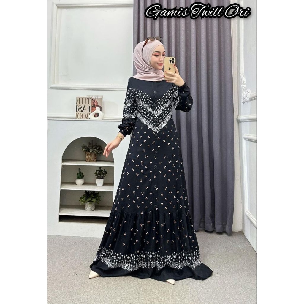 Gamis Twill cap Gamis Twill pekalongan Gamis Batik Gamis Rempel