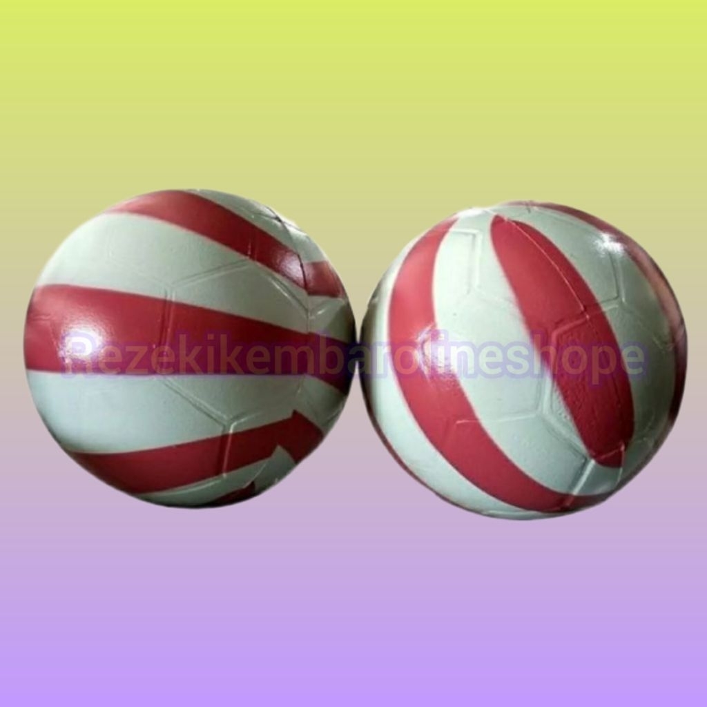 Bola plastik motif loreng biru putih/merah putih