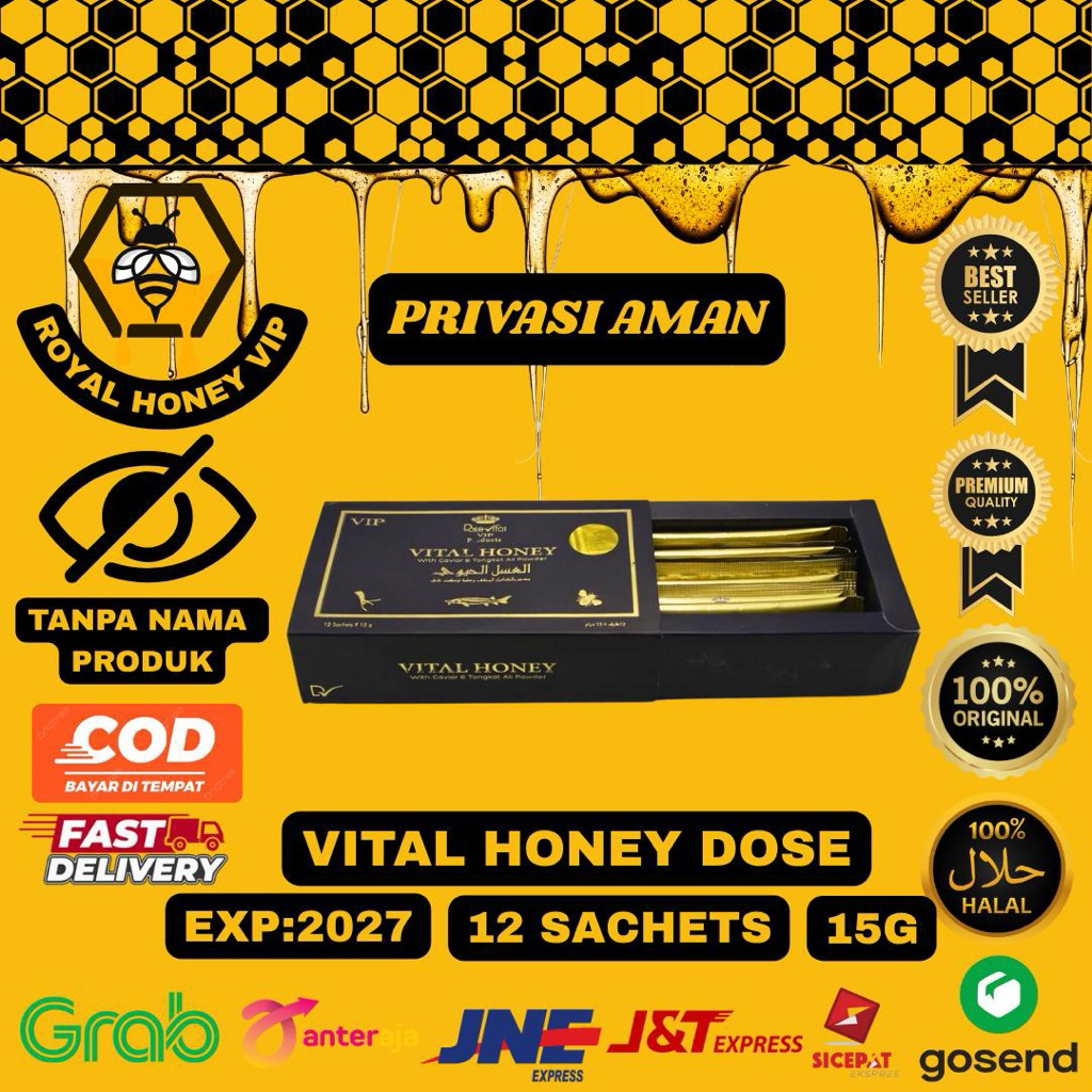 

vital Honey VIP Does Original 1 box : 12 Sachet Exp : 2028