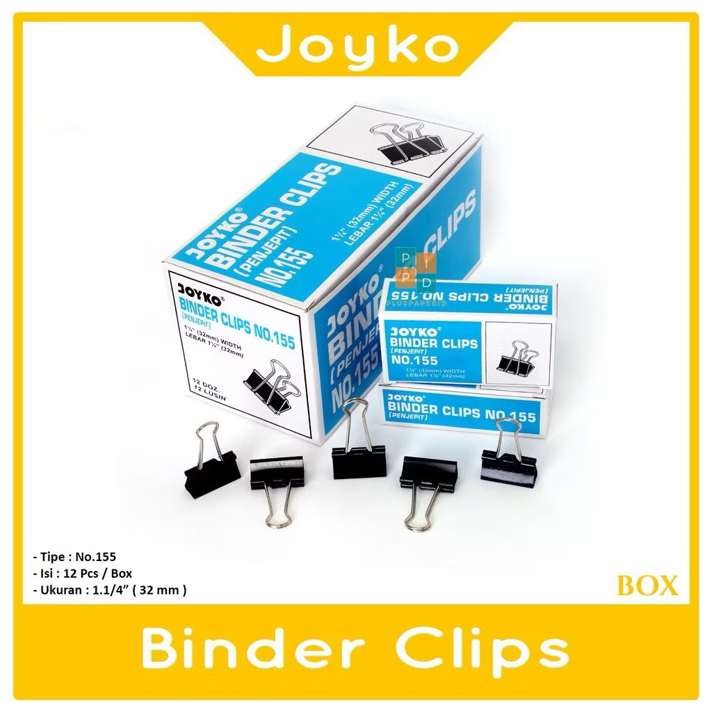 

JOYKO - Binder Clip Kertas No.155 - Pack