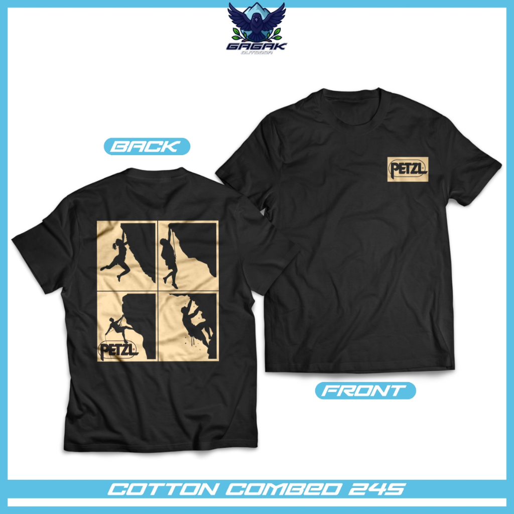 gagak outdoor baju kaos T shirt pendaki gunung unisex pria dan wanita petzl  4