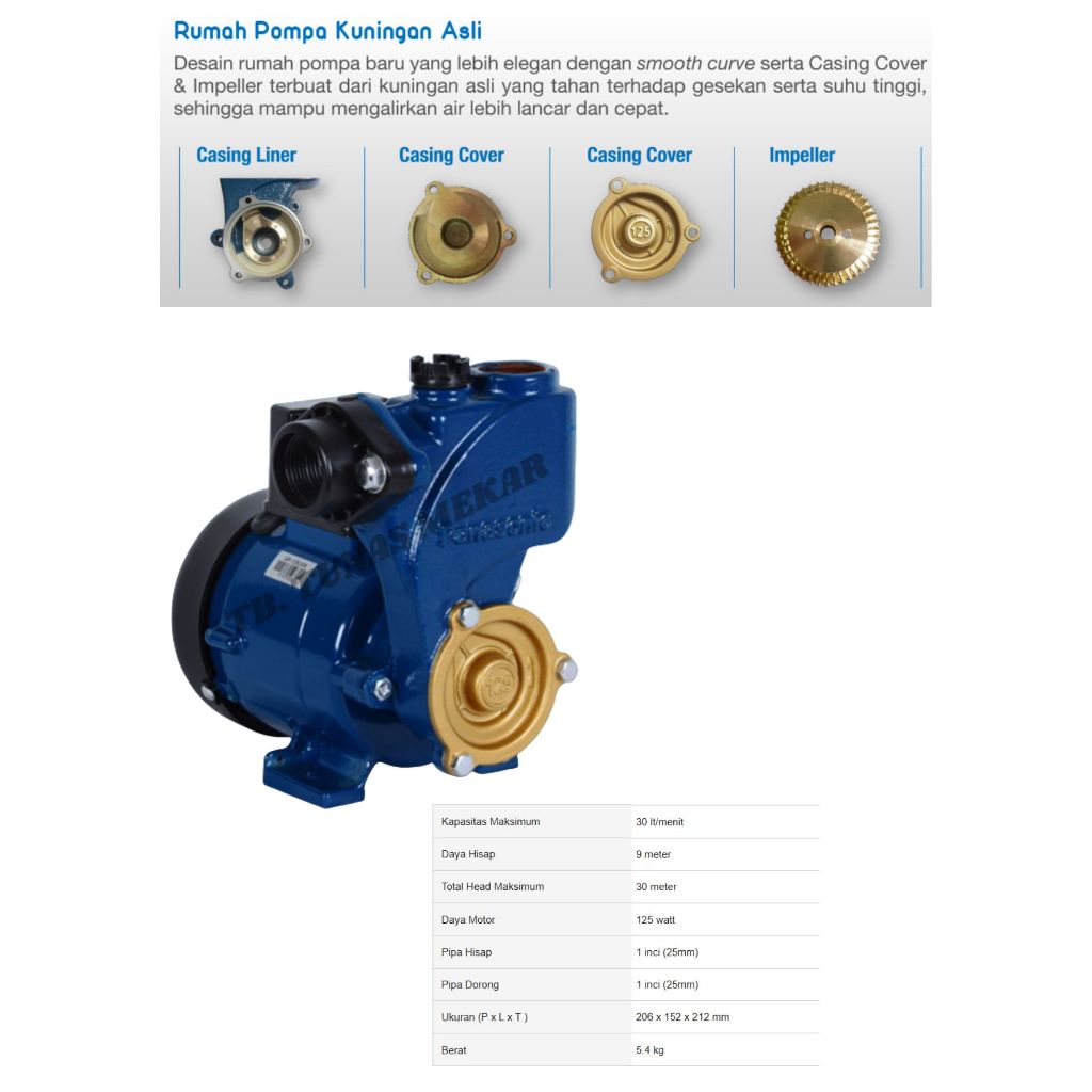 Pompa Air Listrik Panasonic GP 129 JXK-P2