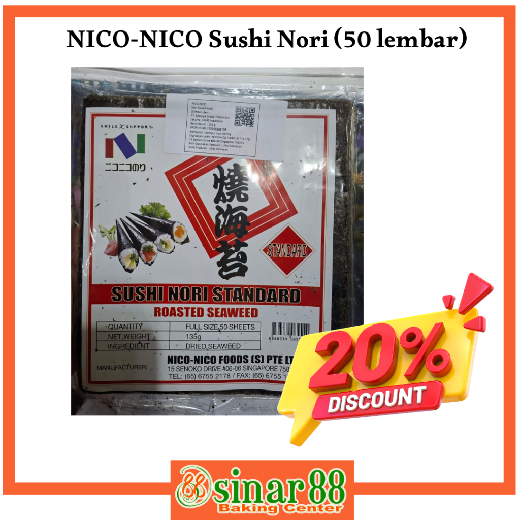 

Nori Nico Sushi 137gr (50 lembar) PROMO SPESIAL
