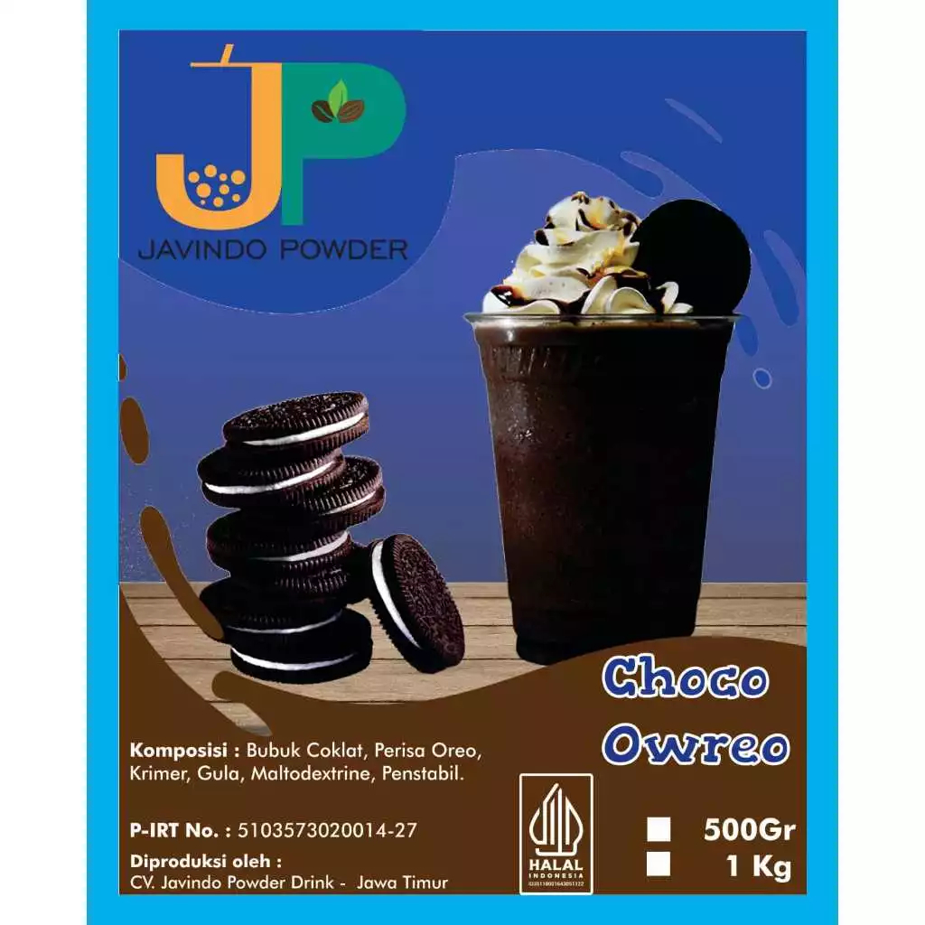 

JAVINDO Bubuk Minuman Rasa Choco Owreo / Coklat Oreo 1Kg / 1 Kg Reguler - Javindo Powder
