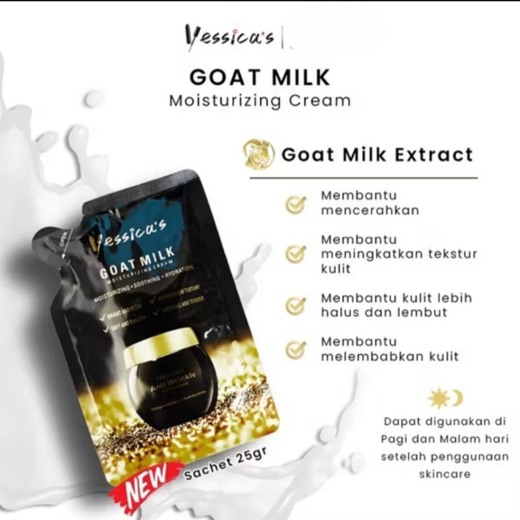 

[REFILL] YESSICA GOAT MILK MOISTURIZING CREAM SACHET 25 GRAM