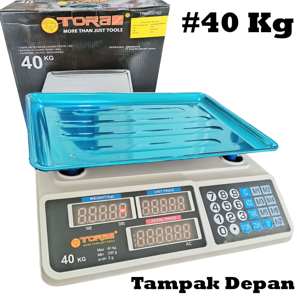 Timbangan Duduk Digital TORA 40Kg / Timbangan Buah / Timbangan Laundry / Timbangan Buah 40Kg Nankai