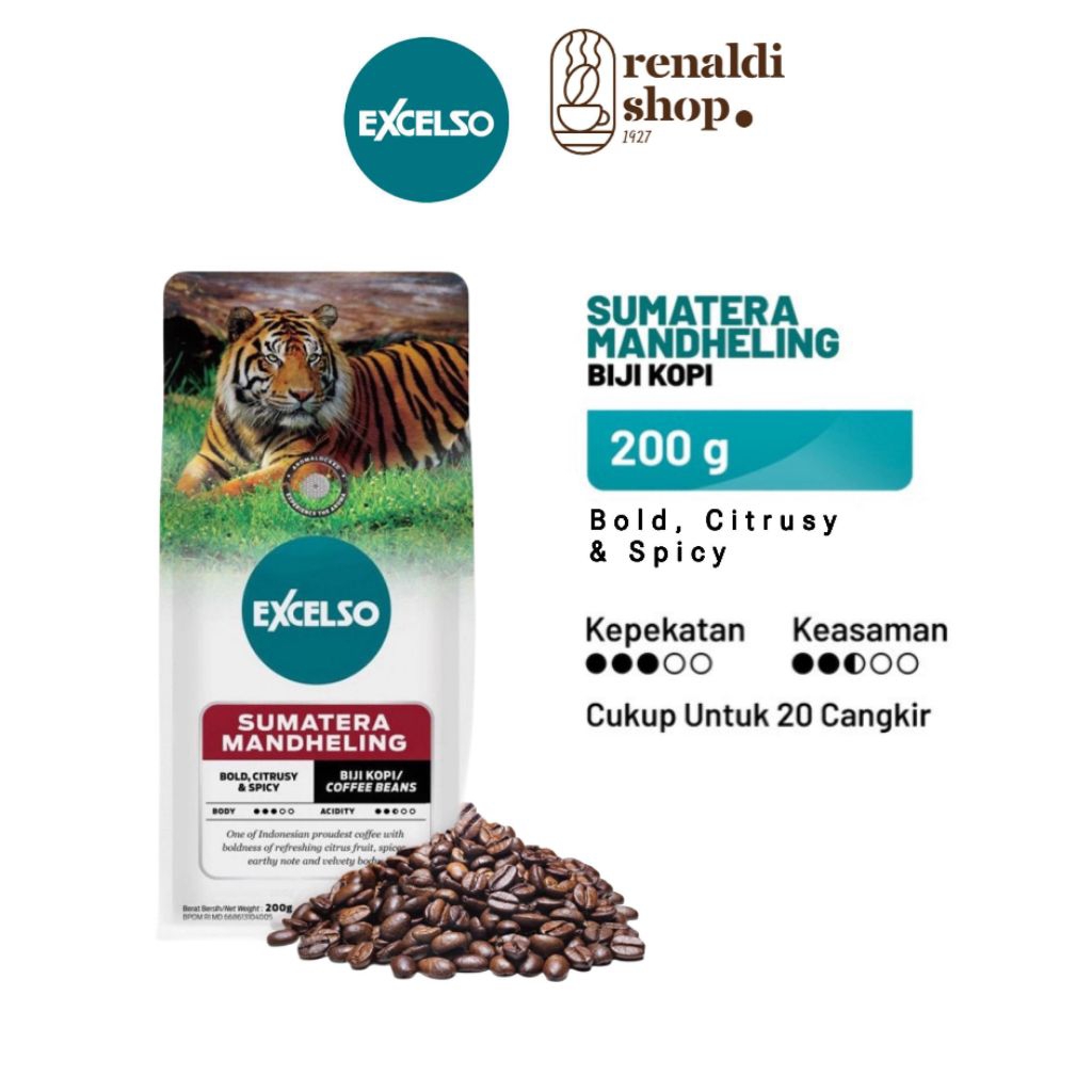 

Excelso Biji Kopi Sumatera Mandheling 200gram - Coffee Beans