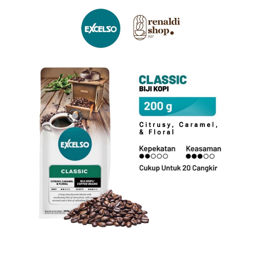 

Excelso Biji Kopi Classic 200gram - Coffee Beans