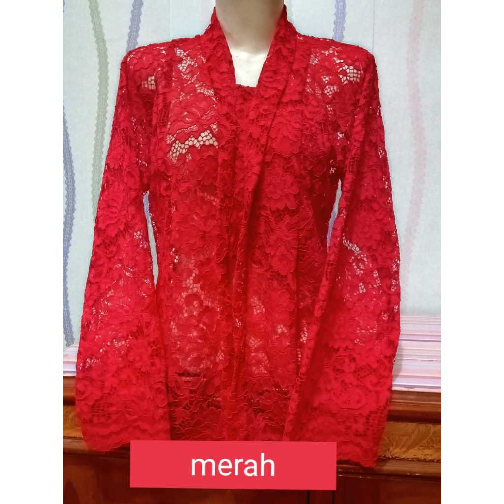 atasan kebaya kutubaru burkat sofia bali tanpa kancing lengan panjang terbaru warna random 2023/baju