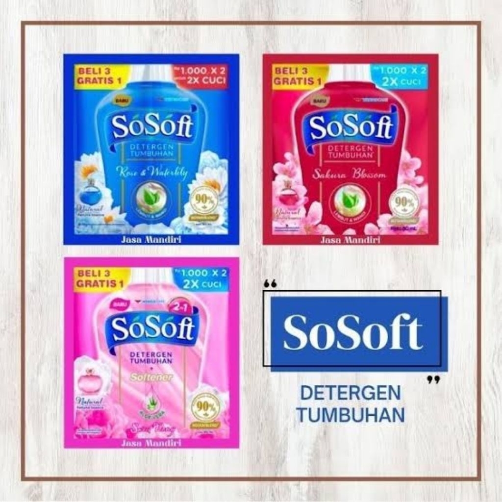 So soft sachet  80ml isi 16 sachet