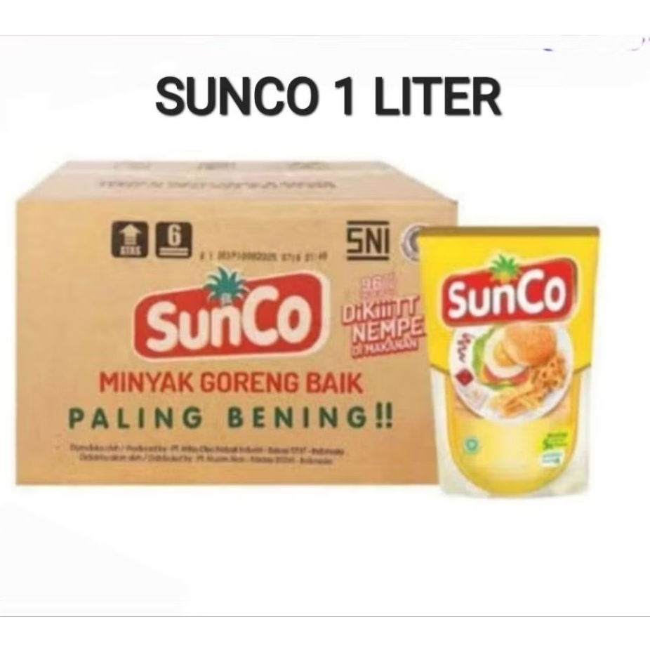MINYAK GORENG SUNCO 1 LITER 1 DUS ( isi 12 pcs)