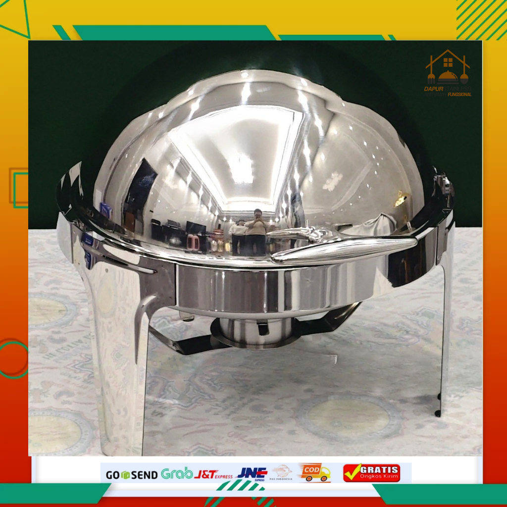 Rolltop bulat Prasmanan / chaving dish bulat / prasmanan bulat stainlees/prasmanan set stainless
