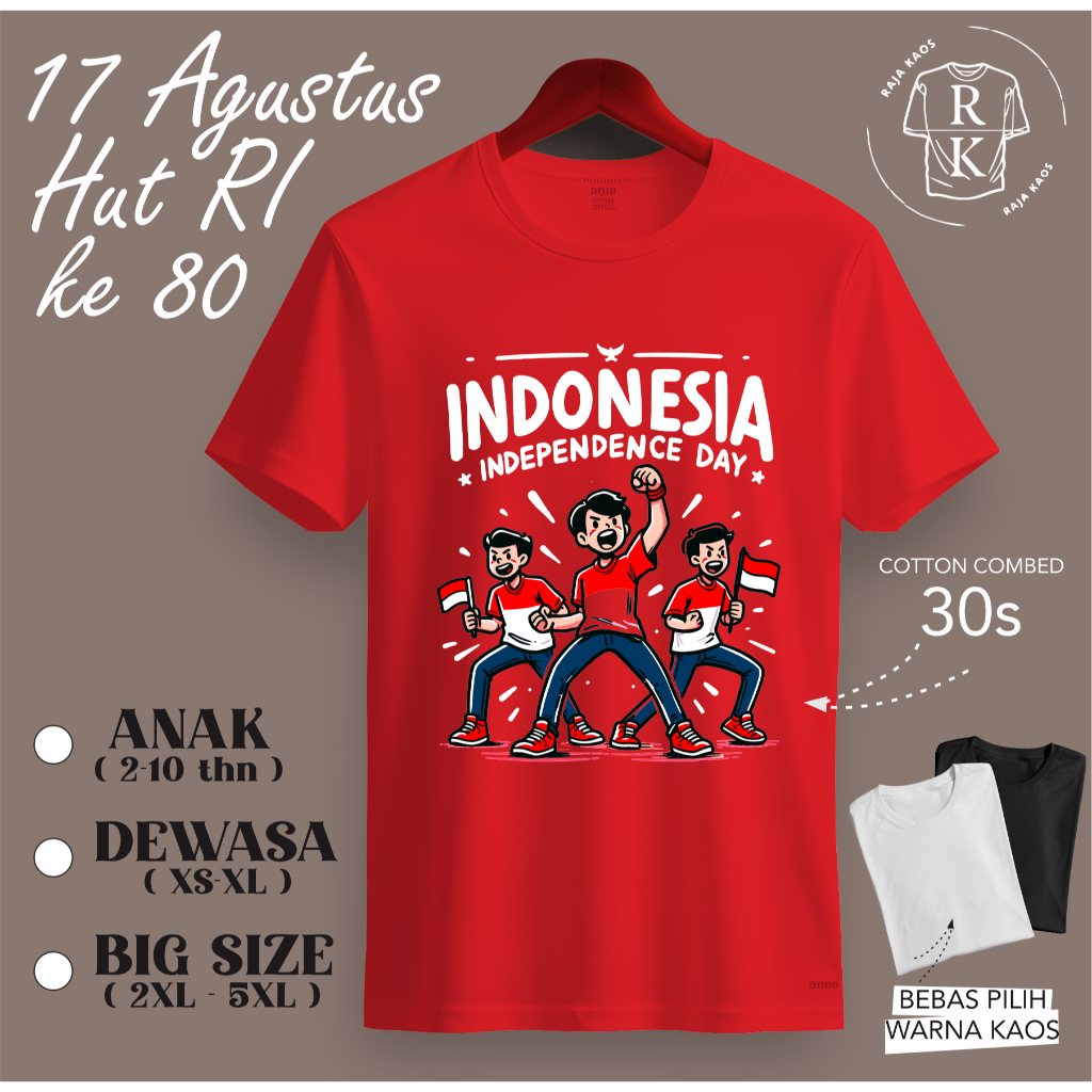 BAJU HUT RI KE 80 - KAOS 17 AGUSTUS - BAJU KAOS 17 AGUSTUS