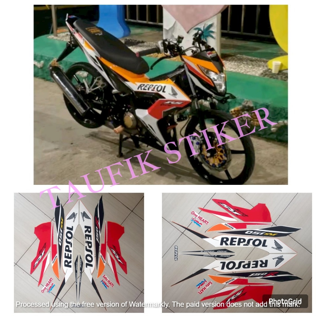 STIKER STRIPING LIS LES BODY MOTOR HONDA SONIC 150R 2015 RS REPSOL FULLSET