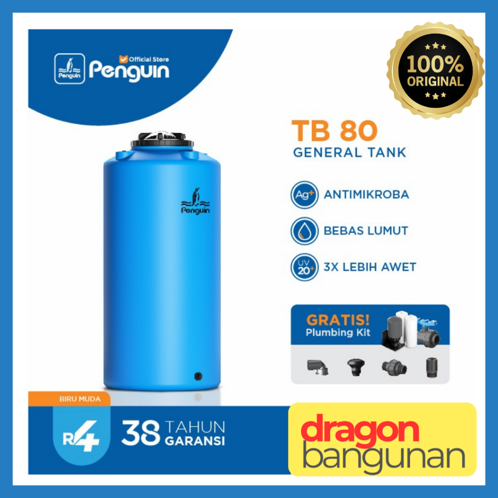 Tangki Air Penguin TB 80 Biru Muda / Toren Air Penguin 800 Ltr / Tandon Penguin