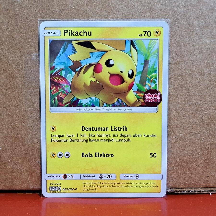 Pikachu 063/SM-P Exclusive Choki Choki Promo Pokemon TCG Card Indonesia Original