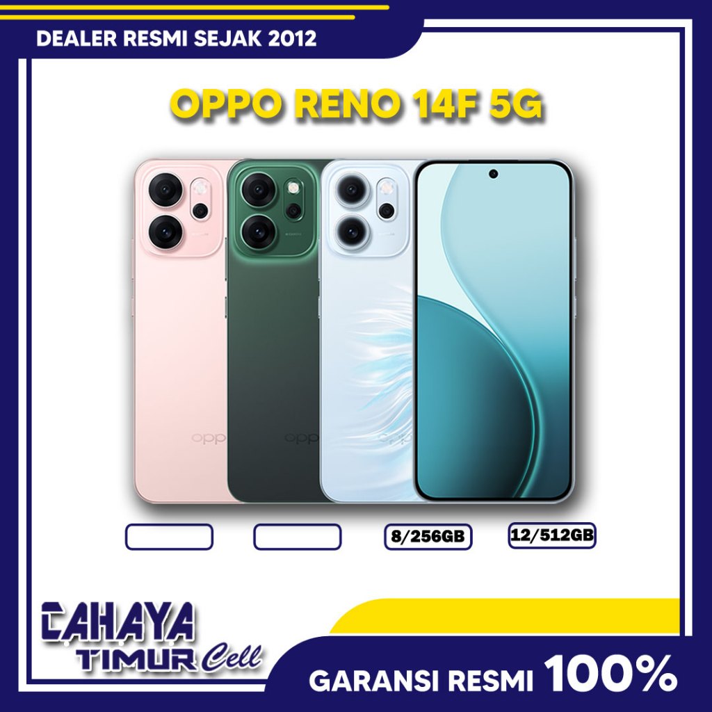 OPPO RENO 14F 5G RAM [ 8/256GB - 12/256GB ] SMARTPHONE GARANSI RESMI