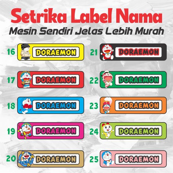 

Sticker Sablon Setrika Label Nama Karakter ( LIST DORAEMON ) Anak Sekolah Pesantren Asrama Name Tag Laundry