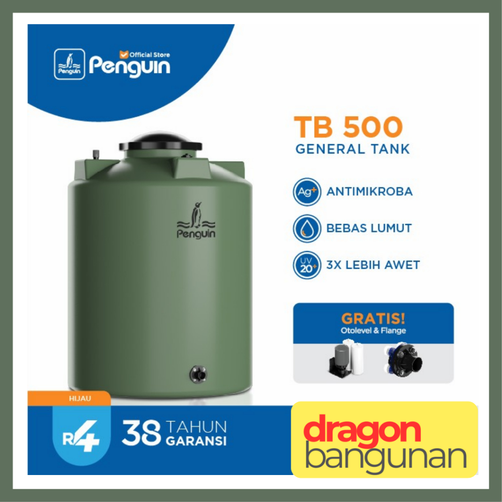 Tangki Air Penguin TB 500 - Toren Tandon Air Penguin 5000 Liter - Hijau