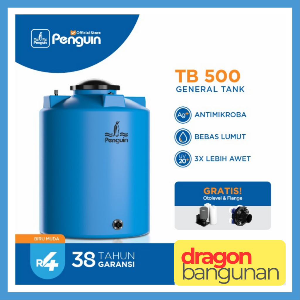 Tangki Air Penguin TB 500 - Toren Tandon Air Penguin 5000 Liter - Biru Muda