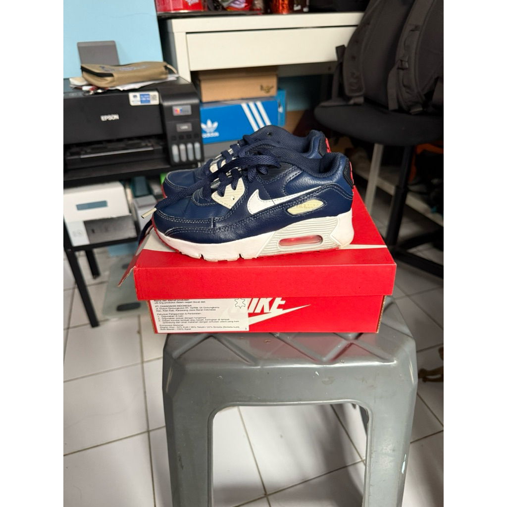Sepatu Nike Air Max 90 LTR Blue Kids Anak Original - Size 12cUS/29,5EUR