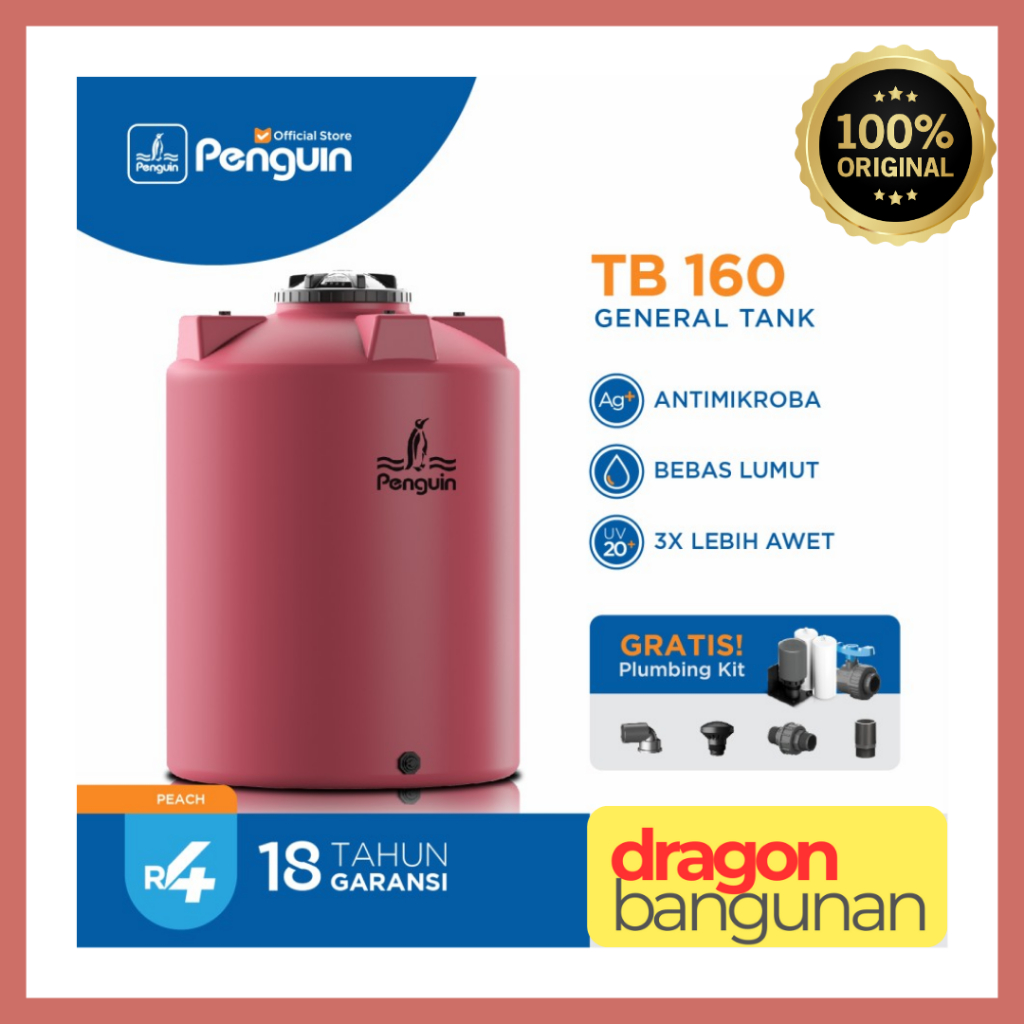 Tangki Air Penguin TB 160 Peach / Toren Air Penguin 1550 Liter / Tandon Air