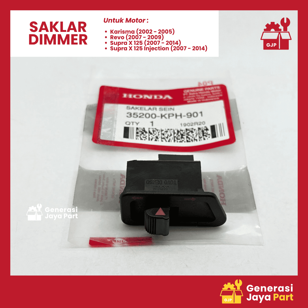 Tombol Saklar Lampu Sein Karisma Supra X 125 35200-KPH-901  | SAKLAR LAMPU SEIN | HONDA | Asli Ori |