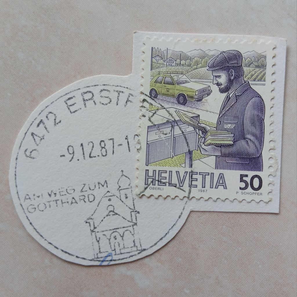 

Perangko Prangko Kuno Jadul Swiss Helvetia1987 Cap Bagus ERSTFELD - YN2613