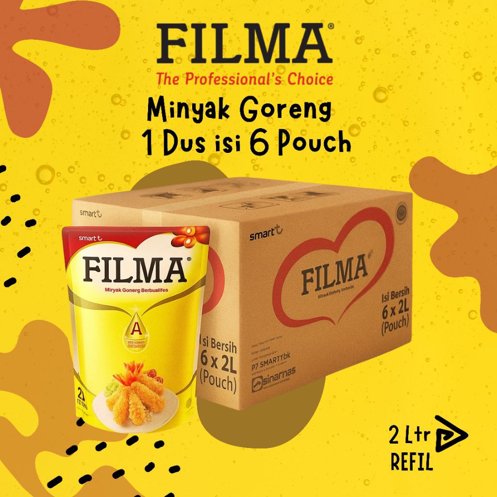 

Minyak Goreng Filma 2L Refill – 1 Dus Isi 6 Pouch – Minyak Sehat Goreng Renyah BPOM