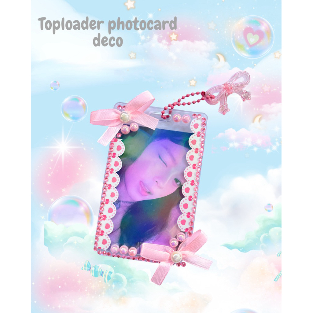 

[CAHOL ACRYLIC] ID TOPLOADER AKRILIK NAMETAG CUTE Kawai CARD HOLDER Deco Aesthetic Cahol with Glitter Beads Lucu