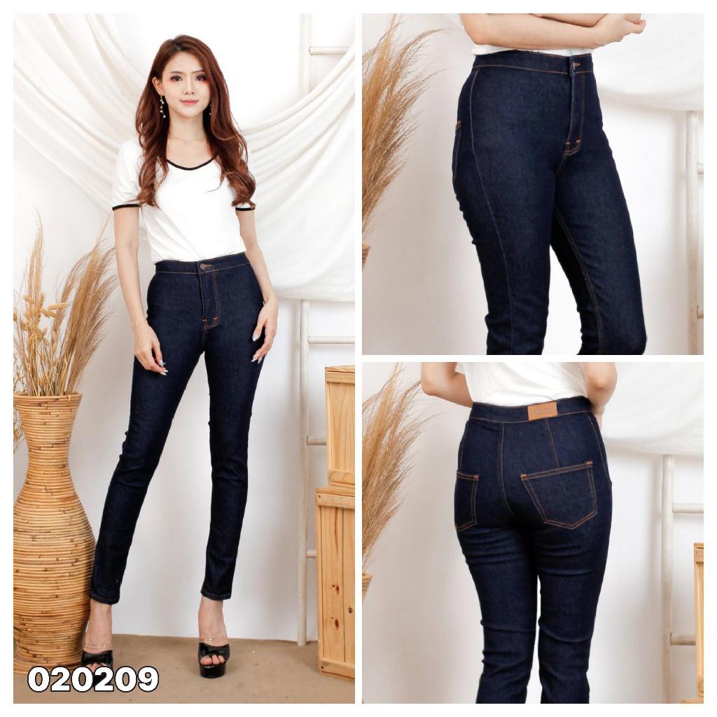 Celana Panjang Highwaist Jeans Wanita Skinny Denim Jeans Strecht Melar