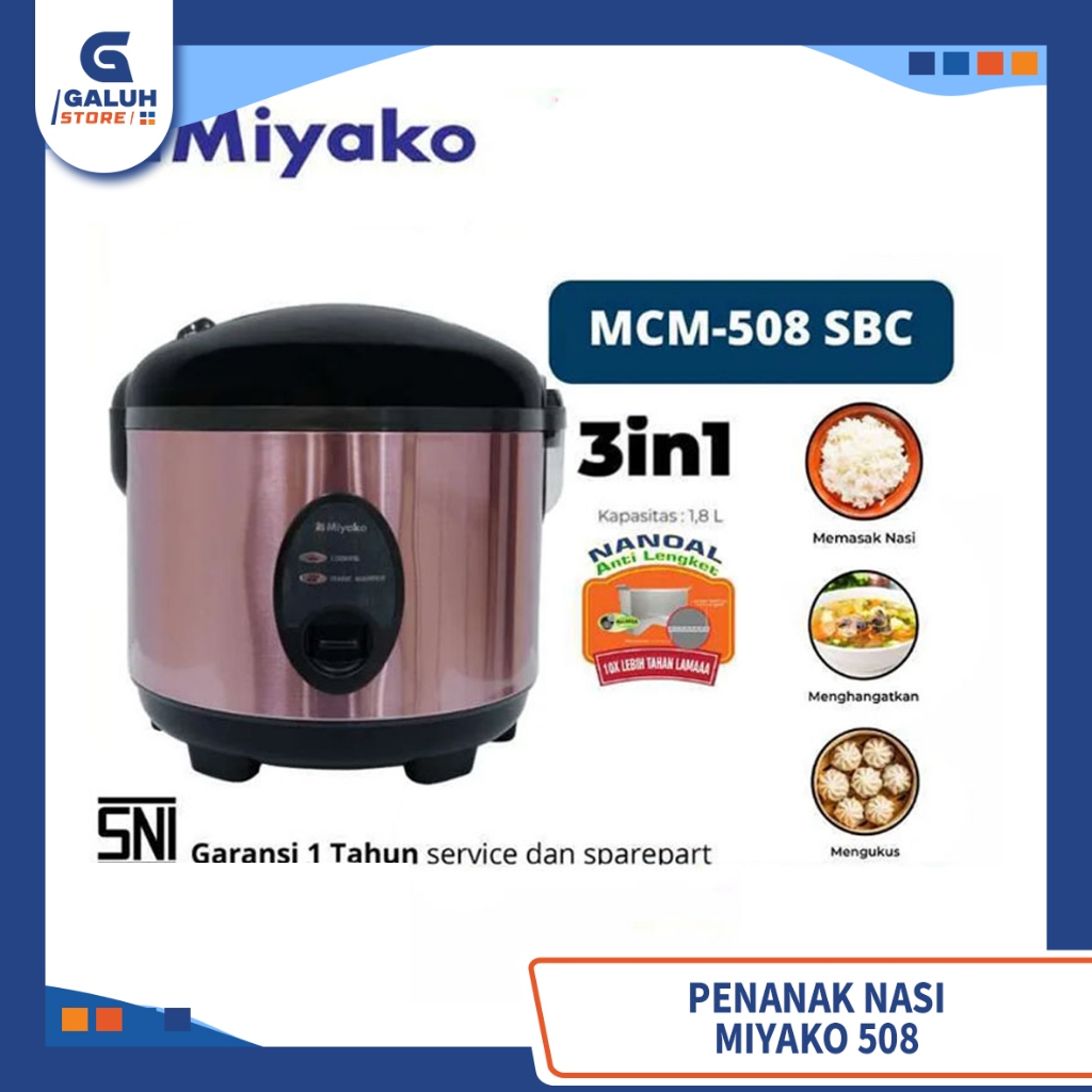 Penanak Nasi Miyako 508 SBC, 558 SBC / Miyako Rice Cooker Magic Com 1,8 Liter Dan 2 Liter